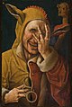 Laughing jester, unknown Early Netherlandish artist (possibly Jacob Cornelisz van Oostsanen), circa 1500