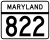 Maryland Route 822 marker