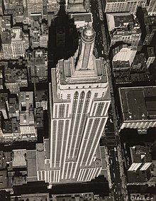 Aerial view of the Empire State Building in 1932