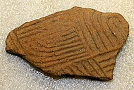 Potsherd with a stamped design, Notla Mound, North Carolina, NMAI