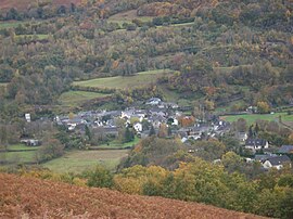 A view from the nearby hillside