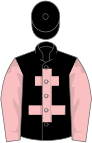 Black, pink cross of lorraine and sleeves, black cap