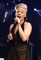 The singer Pink performing