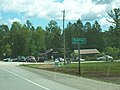 Sign depicting Peshtigo name and population