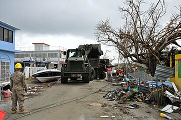PR National Guard clearing debris at Punta Santiago after Hurricane Maria in 2017