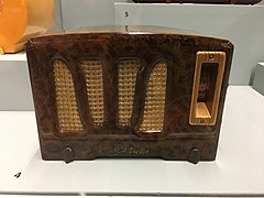 A 1938 RCA Victor Model RC-350-A radio, made of catalin and bakelite
