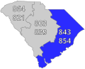 South Carolina Area Codes 843 and 854