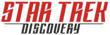 The words "Star Trek" are written in red with the word "Discovery" written in black underneath.