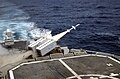 USS Fife fires a RIM-7 Sea Sparrow on 5 July 2002