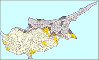 Administrative map of Cyprus