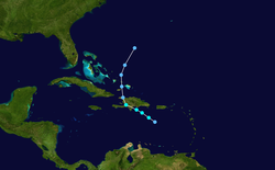 Parcours de la tempête tropicale Alpha