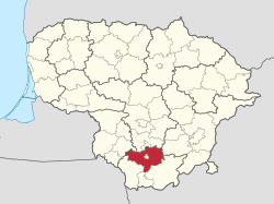 Location of Alytus District Municipality within Lithuania