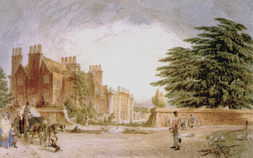View of Butterwick House and its south wing, Bradmore House. Watercolour by Robert Blemmell Schnebbelie, 1839