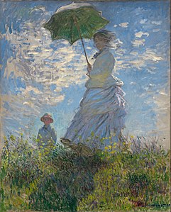 Woman with a Parasol – Madame Monet and Her Son, by Claude Monet