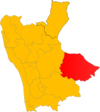 Mappa della Comunità Montana Sila Greca nella Provincia di Cosenza