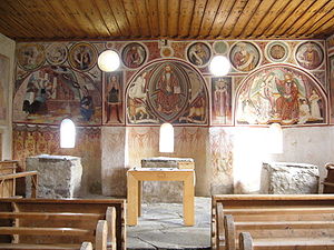 Intérieur de la Chapelle St. Agatha, village de Disentis (Grisons)