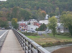 Downtown Callicoon as seen from Pennsylvania across the Delaware River.