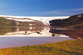 Vue du Lónsjökull se détachant du Drangajökull au niveau de la Kaldalón.