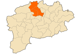 Map of Guelma Province highlighting the district