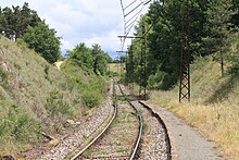 Vue de la voie en direction de Béziers en 2011.