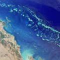 The Great Barrier Reef pictured from space