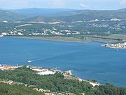 Transbordador portugués cruzando de Caminha á Pasaxe.