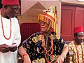 Orizu III, Igwe of Nnewi (with the elaborate headress)