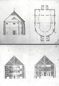 Planzeichnungen möglicherweise für das Cockpit Theatre, Inigo Jones zugeschrieben, (vermutlich aber von seinem Protegee John Webb)