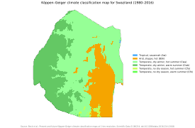 Кліматична карта Свазіленду (за Кеппеном)