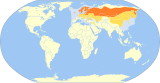 Aire de répartition du Goéland cendré