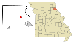 Location in Marion County and the state of Missouri