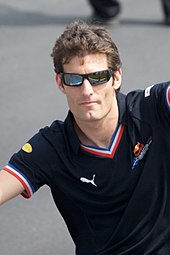 Mark Webber wearing sunglasses
