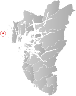 Mapa do condado de Rogaland com Utsira em destaque.