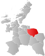 Mapa do condado de Sogn og Fjordane com Selbu em destaque.