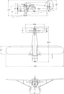 3-view line drawing of the Noorduyn C-64A Norseman