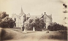 Overnewton Castle 1887 Colonial people infront of the castle