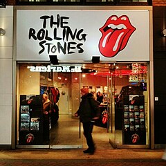 The former Rolling Stones pop-up shop in Carnaby Street, London. Since replaced in September 2020 by 'RS No. 9 Carnaby' at 9 Carnaby Street.[34]