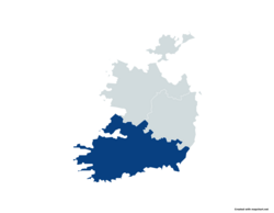 Southern Region in blue