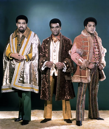 Rudolph Isley (left) with Ronald Isley (middle) and O'Kelly Isley Jr. (right) as part of The Isley Brothers in 1969