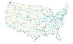 Karte des U.S. Highways 63