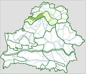 Расположение возвышенности на карте Белоруссии