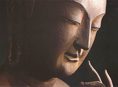 Bodhisattva Maitreya (Miroku Bosatsu). Pin rouge. Probablement début VIIe siècle. Kōryū-ji