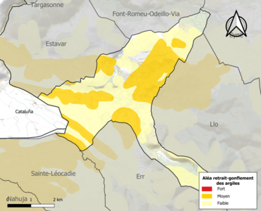 Carte des zones d'aléa retrait-gonflement des argiles.