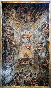 Fresco on ceiling of the grand salon of Barberini Palace in Rome, by Pietro da Cortona (1633–1639)