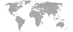 Map indicating locations of Bangladesh and Sierra Leone