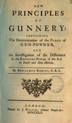 Benjamin Robins describes the ballistic pendulum in the New Principles of Gunnery