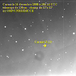 1998년 12월 오트프로방스 천문대에서 관측한 카르메.