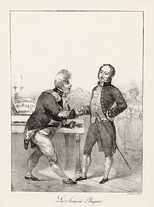 George IV greeting Gioachino Rossini, by Charles Motte (restored by Adam Cuerden)