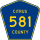 County Road 581 marker