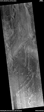 Lines of mounds, as seen by HiRISE under HiWish program